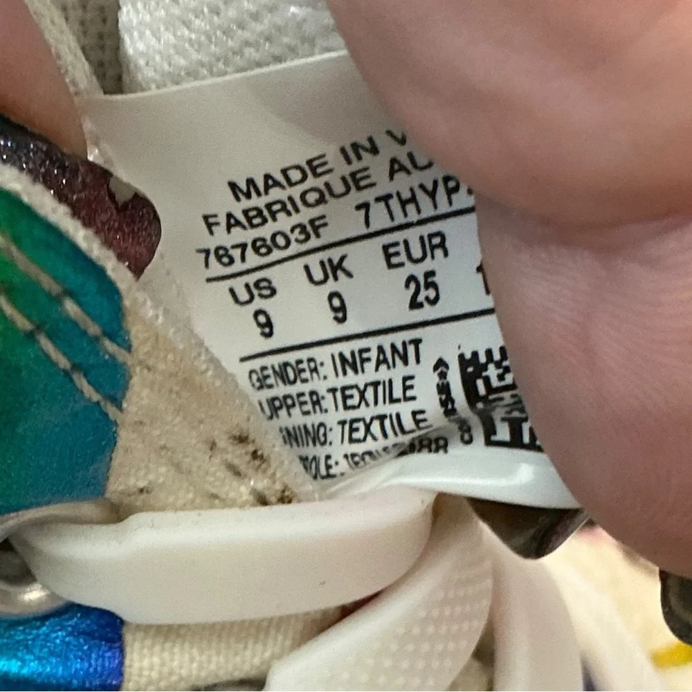 Converse Multicolor Striped Kids High-Tops Infant Size 9